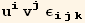 u_i^i v_j^j ε_ (ijk)^(ijk)