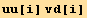 uu[i] vd[i]