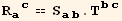R_ (ac)^(ac) == S_ (ab)^(ab) . T_ (bc)^(bc)