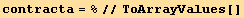 contracta = %//ToArrayValues[]