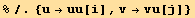 %/.{u→uu[i], v→vu[j]}