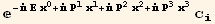 ^(- E x_0^0 +  P_1^1 x_1^1 +  P_2^2 x_2^2 +  P_3^3 x_3^3) c_i^i