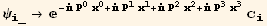 ψ_i_^i_→^(- P_0^0 x_0^0 +  P_1^1 x_1^1 +  P_2^2 x_2^2 +  P_3^3 x_3^3) c_i^i