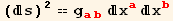 (s)^2 == g_ (ab)^(ab) x_a^a x_b^b