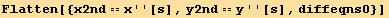 Flatten[{x2nd == x''[s], y2nd == y''[s], diffeqns0}]