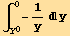 ∫_y0^0 -1/yy