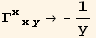 Γ_ (xxy)^(xxy) → -1/y