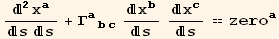^2x_a^a/ss + Γ_ (abc)^(abc) x_b^b/s x_c^c/s == zero_a^a