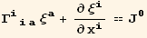 Γ_ (iia)^(iia) ξ_a^a + ∂ξ_i^i/∂x_i^i == J_0^0