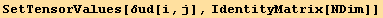 SetTensorValues[δud[i, j], IdentityMatrix[NDim]]