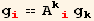 g_i^i == A_ (ki)^(ki) g_k^k