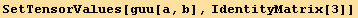 SetTensorValues[guu[a, b], IdentityMatrix[3]]