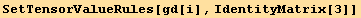 SetTensorValueRules[gd[i], IdentityMatrix[3]]
