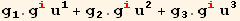 g_1^1 . g_i^i u_1^1 + g_2^2 . g_i^i u_2^2 + g_3^3 . g_i^i u_3^3