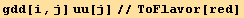 gdd[i, j] uu[j]//ToFlavor[red]