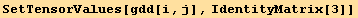 SetTensorValues[gdd[i, j], IdentityMatrix[3]]