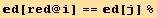 d[red @ i] == d[j] %