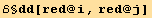 ℰ§dd[red @ i, red @ j]