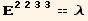 _ (2233)^(2233) == λ