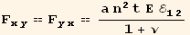 F_ (xy)^(xy) == F_ (yx)^(yx) == (a n^2 t Ε ℰ_ (12)^(12))/(1 + ν)