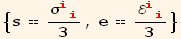 {s == σ_ (ii)^(ii)/3, e == ℰ_ (ii)^(ii)/3}