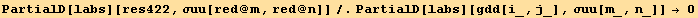 PartialD[labs][res422, σuu[red @ m, red @ n]]/.PartialD[labs][gdd[i_, j_], σuu[m_, n_]] → 0