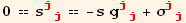 0 == s_ (jj)^(jj) == -s g_ (jj)^(jj) + σ_ (jj)^(jj)