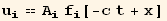 u_i^i == A_i^i f_i^i[-c t + x]