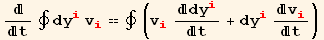  --------- ∮ dy_i^i v_i^i == ∮ (v_i^i dy_i^i/t + dy_i^i v_i^i/t) t