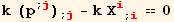 k (p^(; j)) _ (; j) - k X_i^i_ (; i) == 0