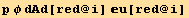 p φ dAd[red @ i] u[red @ i]