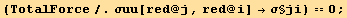 (TotalForce/.σuu[red @ j, red @ i] →σ§ji) == 0 ;