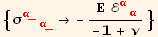 {σ_ (α_α_)^(α_α_) → -(Ε ℰ_ (αα)^(αα))/(-1 + ν)}