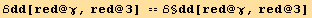 ℰdd[red @ γ, red @ 3] == ℰ§dd[red @ γ, red @ 3]