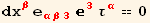 dx_β^β e_ (αβ3)^(αβ3) _3^3 τ_α^α == 0