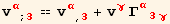 v_α^α_ (; 3) == v_α^α_ (, 3) + v_γ^γ Γ_ (α3γ)^(α3γ)