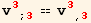 v_3^3_ (; 3) == v_3^3_ (, 3)