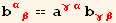 b_ (αβ)^(αβ) == a_ (γα)^(γα) b_ (γβ)^(γβ)