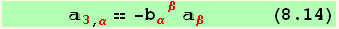       _3^3_ (, α) == -b_ (αβ)^(αβ) _β^β      (8.14)