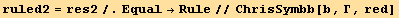 ruled2 = res2/.Equal→Rule//ChrisSymbb[b, Γ, red]