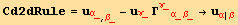 Cd2dRule = u_α_^α__ (, β_) - u_γ_^γ_ Γ_ (γ_α_β_)^(γ_α_β_) →u_α^α_ (| β)