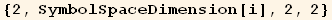 {2, SymbolSpaceDimension[i], 2, 2}
