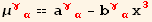 μ_ (γα)^(γα) == a_ (γα)^(γα) - b_ (γα)^(γα) x_3^3