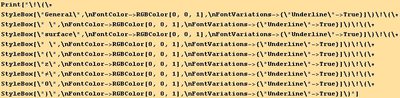 Print[General surface (z≠0)]