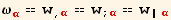 ω_α^α == w_ (, α) == w_ (; α) == w_ (| α)