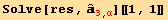 Solve[res, Overscript[,^] _3^3_ (, α)][[1, 1]]