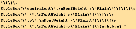 equivalent to {μ→b,b→μ} 