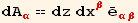 dA_α^α == dz dx_β^β Overscript[e, _] _ (αβ)^(αβ)