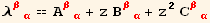 λ_ (βα)^(βα) == A_ (βα)^(βα) + z B_ (βα)^(βα) + z^2 C_ (βα)^(βα)