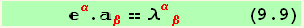       _α^α . _β^β == λ_ (αβ)^(αβ)       (9.9)